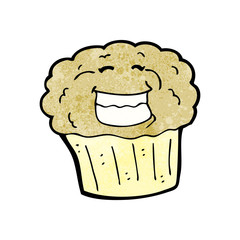 cartoon grinning muffin