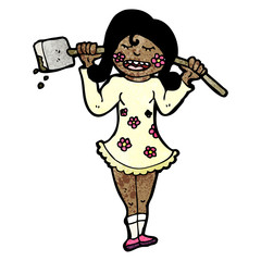 cartoon gardening girl