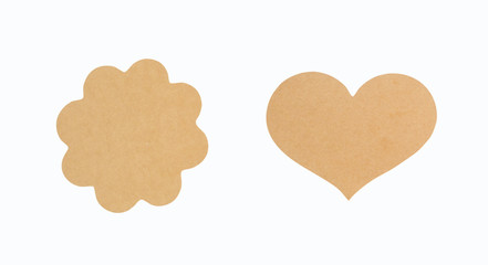 Brown tag isolate on white with clipping path, tag made from rec