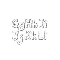 Letters of the alphabet written with pen
