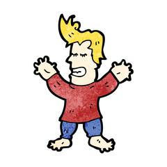 cartoon man with swollen hands and feet