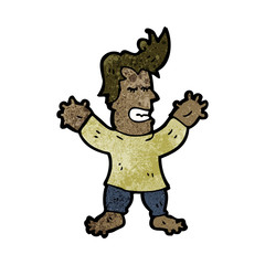 cartoon man with swollen hands and feet