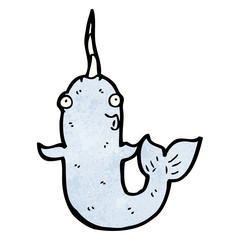 cartoon narwhal © lineartestpilot