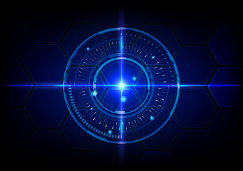 abstract tech circles background design with light effect. Futur