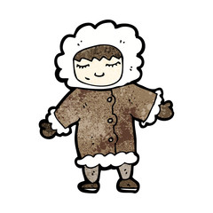 cartoon man in winter fur coat
