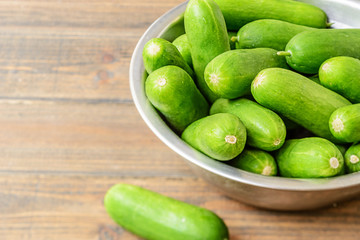 cucumbers on the wooden board