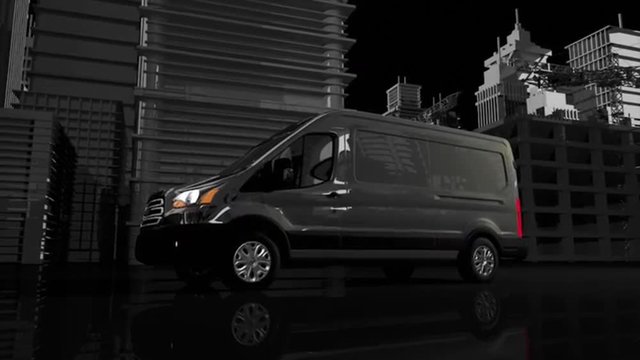 Cargo Van Animation and Cityscape.