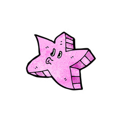 Obraz premium pink star cartoon character