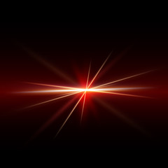 Abstract spark and flow light red on middle background, vector 