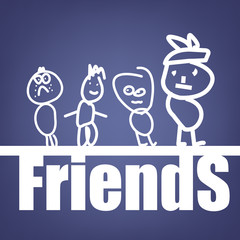 Friends free hand sketching 