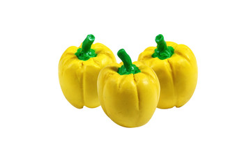 bell pepper model from japanese clay on white background