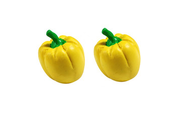bell pepper model from japanese clay on white background