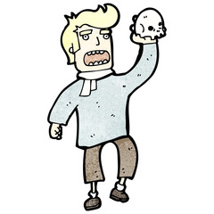 cartoon actor with skull