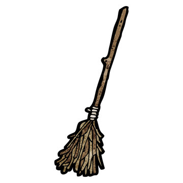 cartoon witch's broom