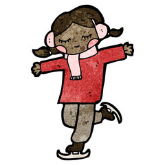 cartoon woman ice skating