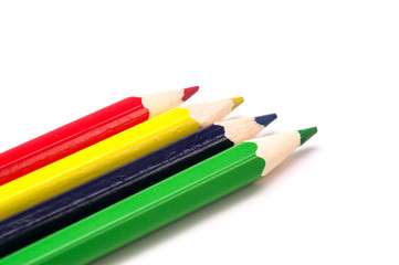 Pencils of different colors close-up
