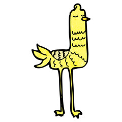 cartoon funny long legged bird