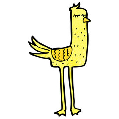 cartoon funny long legged bird