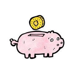 cartoon piggy bank