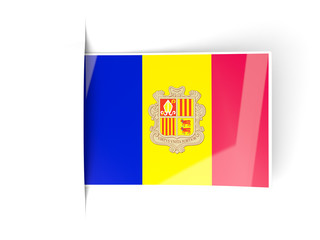 Square label with flag of andorra