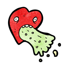 cartoon love sick heart