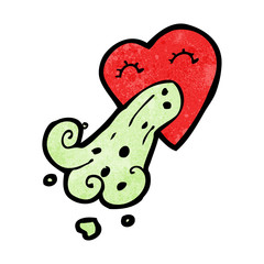 cartoon love sick heart