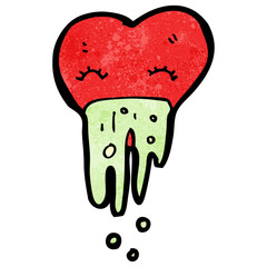 cartoon love sick heart