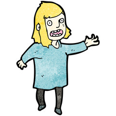 cartoon stressed woman