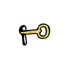 cartoon key in lock