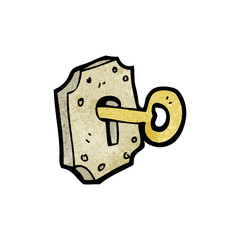 cartoon key in lock