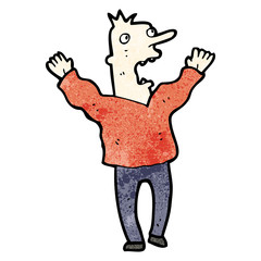 cartoon frightened man