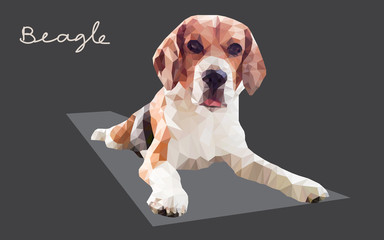 Beagle Dog Geometric Polygon