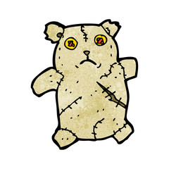 cartoon torn teddy bear
