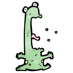 Naklejka premium cartoon burping frog