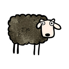 cartoon black sheep