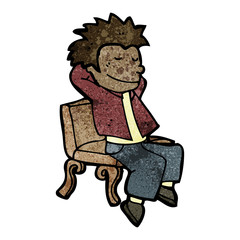 cartoon man relaxing