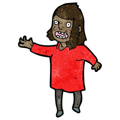 cartoon stressed woman