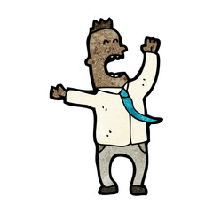 cartoon businessman doing his business