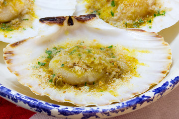 Big Scallops stuffed  with parsley