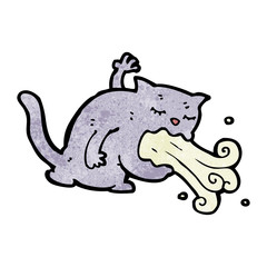 cartoon belching cat