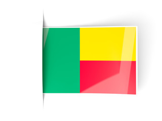 Square label with flag of benin