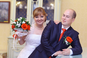 Traditional bride and groom marriage registration