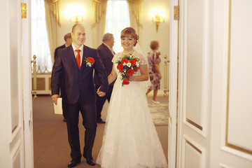 Traditional bride and groom marriage registration