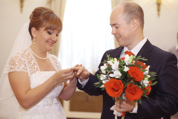 Traditional bride and groom marriage registration