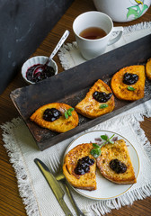 Homemade french toast with jam