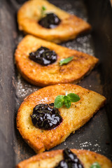 Homemade french toast with jam