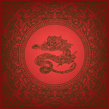 dragon zentangle background