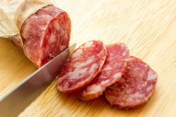 Obraz premium Sliced salami