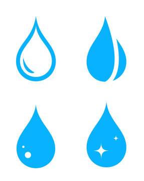 blue isolated droplet set