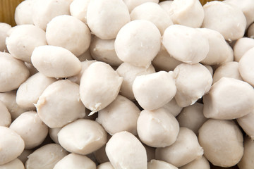 skewers of pork balls or pork meatballs